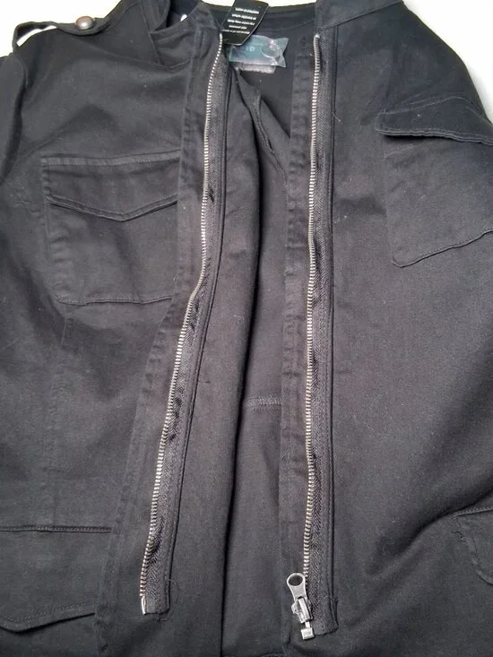 Torrid Size 3 Military Style Jacket Plus Size 3X Army Stretch Twill Black New - Picture 11 of 16